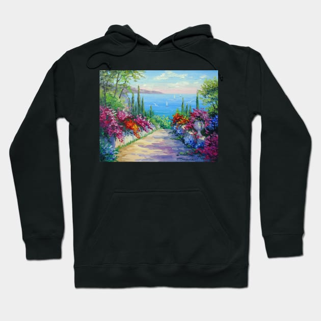 Sunny road to the sea Hoodie by OLHADARCHUKART